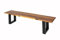 SAM Sitzbank 200x40 cm Esra, Akazien-Holz, Massive Holzbank, Baumkantenbank mit schwarz lackierten Metallbeinen