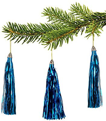 Lamettini Lametta Anhänger Christbaumschmuck Weihnachtsanhänger (50, Türkis)