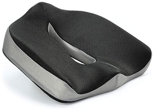 Vitabo ergonomisch geformtes Sitzkissen | Sitzring in O-Form | Sitzdonut aus Viscoschaum mit Memory-Funktion (Schwarz/Grau)