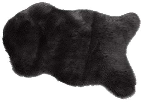 Kinzler J-10431/31, Farbe schwarz Fellteppich, 100% Polyacryl im Flor Träger Abseite: 100% Polyester/Mikrofaser-Suede, 60x90cm