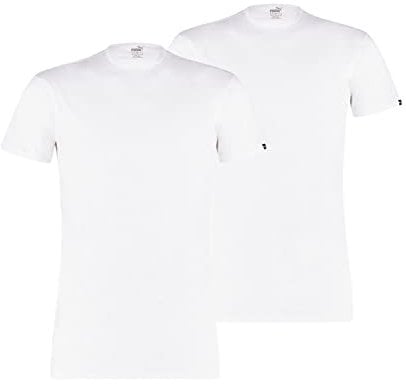 PUMA Homme Puma Lot de 2 T-shirts À Col Rond Basique pour Homme Sous v tements, Blanc., M EU