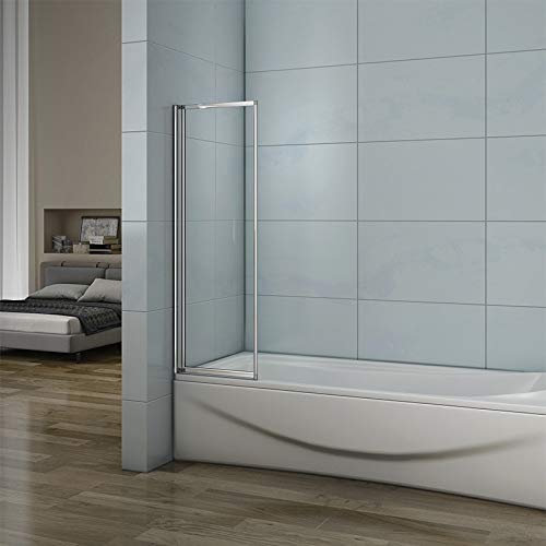 Xinyang 700x1400mm Folding Shower Screen Bath Screen Glass Panel 1 Fold