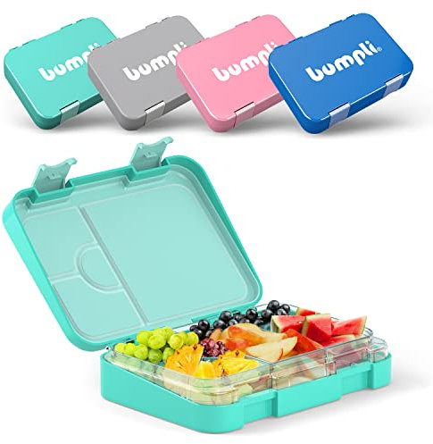 bumpli® Brotdose Kinder mit Fächern - kinderfreundliche Verriegelung mit Klick-Verschluss - Lunchbox, Bento Box für Kindergarten, Schule, Ausflüge