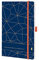 Chronoplan 50462 Buchkalender Kalendarium 2022, im A5 Format (135x210mm) mit Softcover, Wochenplaner (1 Woche auf 2 Seiten, mit Stiftschlaufe, Einmerkband, Gummiverschluss), Lattice, Deep Ocean Blue
