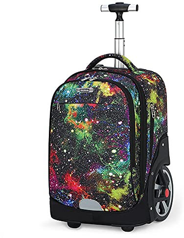 ANSIEDIO Trolley Rucksack Schulrucksack Multifunktionaler Rucksack Schultaschen Koffer Reise Schule Rucksack für Jungen Mädchen (Sternenhimmel)