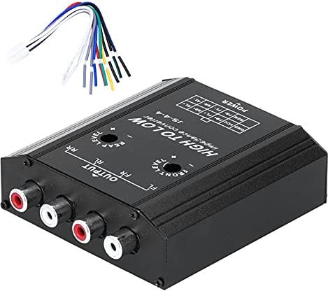 Deror High to Low Converter Car Speaker Converter 12V 4 Channel Audio Impedance Converter RCA Line Car Stereo Radio Speaker Frequency Filter
