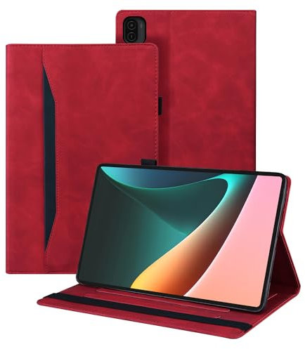 Auslbin Coque pour Xiaomi Pad 5/Xiaomi Pad 5 Pro(11 Pouces,2021) Housse de Cuir PU avec Fonction Support Étui de Protection Tablette pour Xiaomi Pad 5/Xiaomi Pad 5 Pro(Rouge)