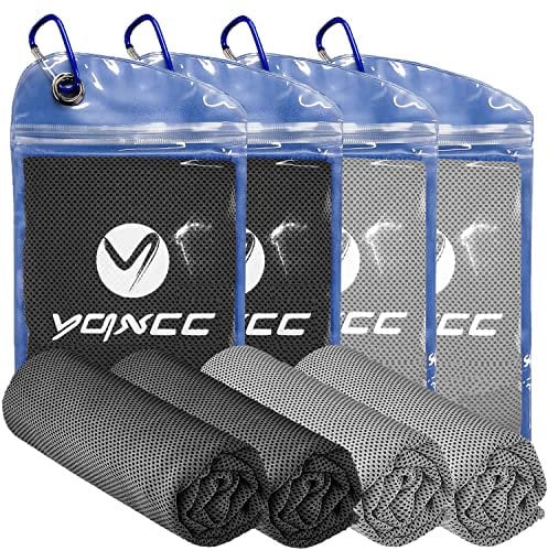 YQXCC Kühlendes Handtuch 4 Stück 120 x 30 cm, Mikrofaser für Sofortige Kühlung - Eishandtuch für Yoga, Strand, Golf, Reisen, Fitnessstudio, Sport, Schwimmen