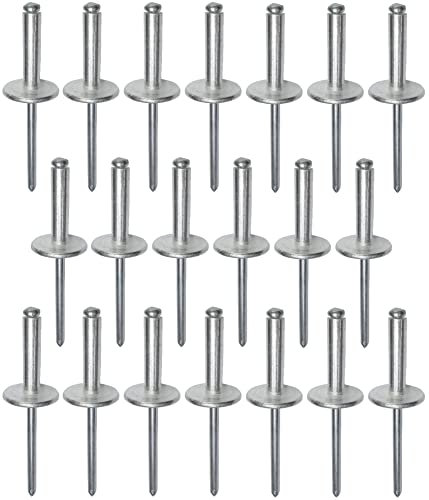 AERZETIX - C48269 - Set di 20 rivetti ciechi Ø4.8x20mm con testa larga 16mm - DIN 7337 C - rivetto pop a rottura stelo - in alluminio/acciaio