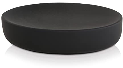 möve Black Velvet Seifenschale, beschichtete Keramik, Black