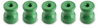 Amarcords - Abrazadera de cable con tornillos y tacos. 5 aisladores de porcelana de colores antiguos para instalaciones de cable trenzado de pared de color VERDE