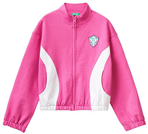 United Colors of Benetton Girls and Girl's Jacket M/L 39w3c501z Sweatshirt, Fuchsia 1y8, 170 cm