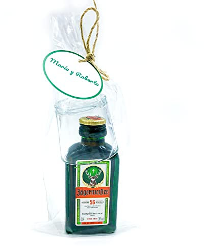 Mini Licor Jaguer Con Vasito de Chupito y Etiqueta Personalizada para Regalar en Bodas, Comuniones o Bautizos (jaguer, 24)
