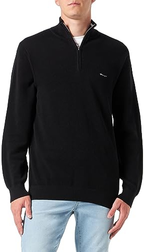 GANT Mens Cotton Pique Half Zip Sweater