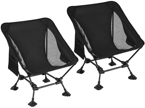 ATEPA Ultraleichter, kompakter Campingstuhl für Erwachsene, Leichter Campingstuhl Erwachsene für Outdoor (niedrig-2 Stück)
