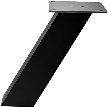 SOTECH Barkonsole OLBIA schräg (50 x 50 mm, Höhe 220 mm, schwarz) Aluminium Tresenstütze für Holzplatten oder Glasplatten