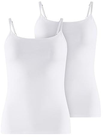 FALKE Damen Daily Comfort 2-Pack Unterwäsche bequemes Unterhemd hautfreundlich ärmellos mit Rundhals Ausschnitt im Multipack schnelltrocknende atmungsaktive nachhaltige Baumwolle 2 Stück