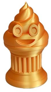 Jr. Poop-Emoji-Trophäe, perfekte Auszeichnung oder Geschenk, 10,2 cm hoch, mit einem soliden Kot-Emoji auf einer Säule, Znet3D (Silk Gold)