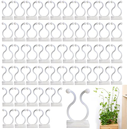 XIXKOLYU® 50 Stück Pflanzenclips Große Wandhalterung für Pflanzen, grüner Dill-Clip, Kletterpflanzen-Befestigungsclips für Pflanzen, die Stützen sichern (groß und weiß)