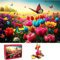 HUADADA Puzzle 1000 Teile Blumen und Schmetterlinge 1000 Teile Puzzle für Erwachsene und Kinder ab 14 Jahren