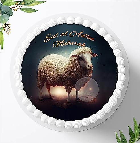 Für die Eid al Adha Mubarak Torte, Zuckerbild, Eid al Adha Mubarak Tortenbild, Essbares Foto für Torten, Fondant, Tortenaufleger 1459z