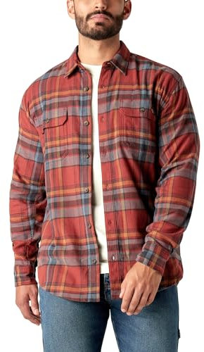 Dickies Herren Flex Flannel L/S Arbeits-T-Shirt, Fired Brick Multi Plaid, XL