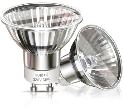 Klarlight 35W GU10 Halogen Leuchtmittel, GU10 Halogen Reflektor 2-Polig Dimmbar Warmweiß 2800K, 120° Breiter Strahl 360LM Spotstrahler für Schienenleuchten, Einbauleuchten, Wandleuchten (2 Stück)