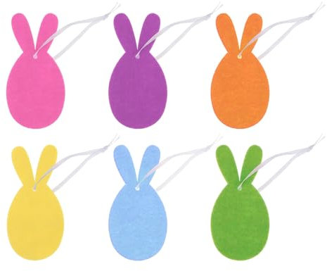 The Lord of the Tools 24 Stück Filzhasen Osterfilzverzierungen Kaninchenform Stoffhasen-Applikation Scrapbooking Nähen Basteln für Ostern Kindergarten Wanddekoration 6 Farben