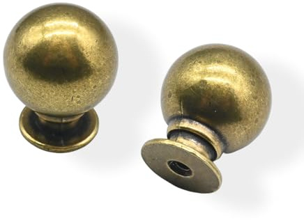 CABDM Schrankknäufe aus brüniertem Messing, Einzellochmitte, 3,8 cm Zink, Vintage, Antik-Stil, Küchenschrank, Zugzubehör für Schublade, Küche, 20 Stück