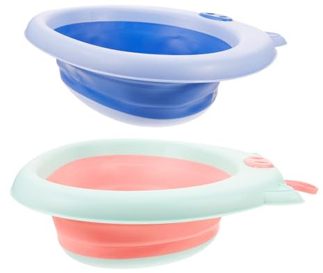 IWOWHERO Gesichtsbadewanne Für Kleinkinder – 2 Faltbare Waschbecken Mit Attraktivem Cartoon-design Sicher Für Kinder