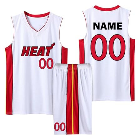 ABRTJCL Maillot de Basket Personnalisé Tenue D'été, Maillots de Joueur de Basket-Ball Garçon/Homme, Maillot de Basket Personnalisables pour Enfant/Adulte, Maillot Personnalisé Enfant/Adulte Blanc S