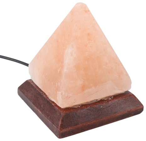 YWBL-WH Lámpara de Sal del Himalaya Lámpara de Roca de Sal de Cristal Piramidal Lámpara de Noche de Roca de Sal Mini Lámpara de Sal de Cristal USB RGB 7 Colores Cambiantes Tallados a