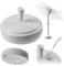 KADAX Pied de parasol rond à remplir avec du sable, de l'eau ou du gravier, support en plastique pour jardin, terrasse, plage (version 2 ronde, blanc)