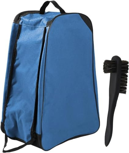 Buystarget Welly Boot Storage Bag Wellington Walking Hiking Work Football Wellie Shoe Boot Bag Travel Luggage Carry Case Water & Dust Resistant Dual Zippered with Cleaning Brush & Carry Handle (Blue)