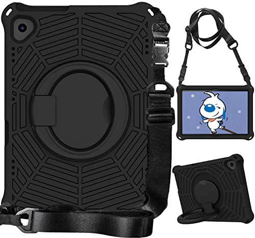 Case Compatible with Lenovo Tab M10 TB-X505F / TB-X605F (10.1) Tablet Case for Kids, Light Weight EVA Rugged Shockproof Full Cover, 360 Rotating Handle Stand Cover(Black)