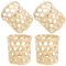 Zerodeko Portacandele Votive In Vimini Intrecciato 4 Pezzi Portacandele Votive Intrecciate In Rattan Di Bambù Portabicchieri Rustico In Vimini Intrecciato Portacandele Votive In