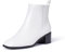 GENSHUO Stivaletti da donna 5 cm Tacco basso a punta Punta quadrata Cerniera laterale Moda Comodi stivali Chelsea Bianco 40 EU
