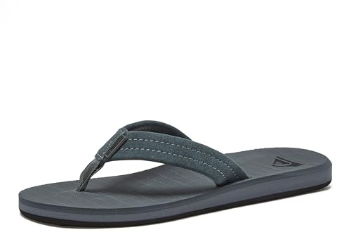 Quiksilver Men's Carver Suede 3 Point Flip Flop Athletic Sandal, Grey/Grey/Black, 15 M US