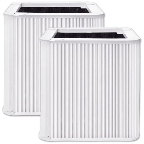 Senowi 211+ Replacement Filter Compatible with Blueair Blue Pure 211+ and 211+ Auto, Blue Air Filter Replacement 211 with Foldable Particle and Activated Carbon Filter, 2-Pack