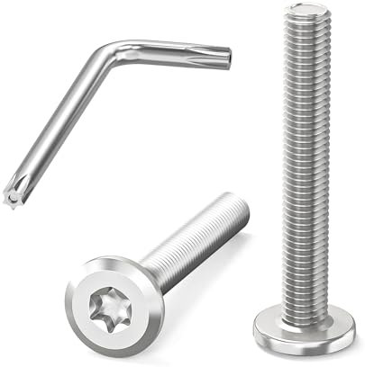 Dayalo M6 Schrauben, M6x40mm Flachkopfschraube, Torx Schrauben, Edelstahl A2 V2A, Maschinenschrauben mit Torx Schlüssel, Vollgewinde, 20 Stück