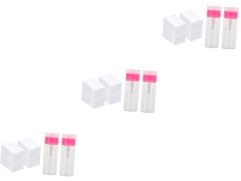Healeved 3sets Nail Polish Remover Pads Nail Gel Remover Empty Bottles Manicure Pump Bottles