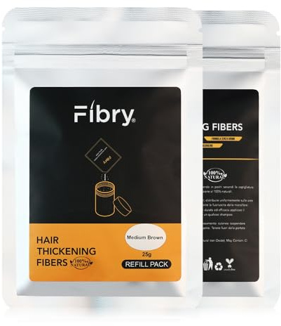FIBRY Haarvolumenpulver, 100 % natürliche Fasern, sofortige Haarverdichtung oder feines Haar, sofortige Heilung gegen Ausdünnung und Glatze (Farbe, Schwarz - Schwarz)