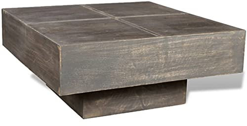 XGWKCNV Furniture Select Couchtisch dunkelbraun quadratisch massiv Mangoholz