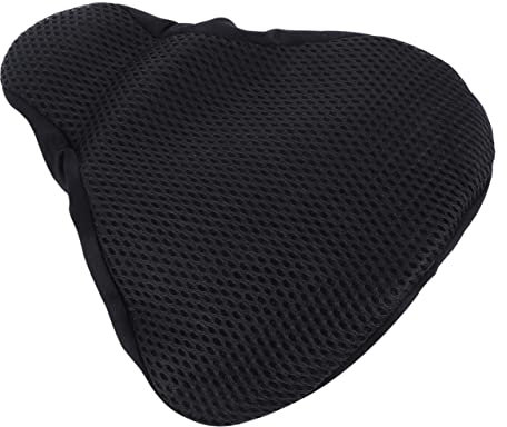Happyyami Autositzüberzug Übungszubehör gepolstert Fahrräder Anhänger Sitzkissen sitzunterlage seat Cushion atmungsaktiver Sattelüberzug Fahrradsitzbezug mit Wabenstruktur Netz Schwamm Black
