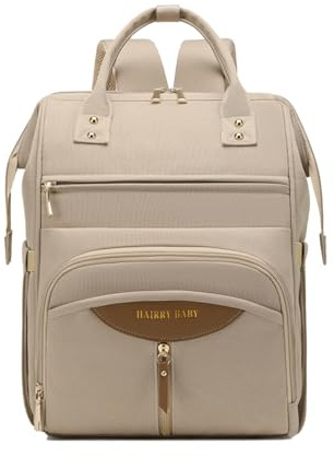SONARIN Tragbare Multifunktionale Baby Wickelrucksack Wickeltasche,Große Kapazität Wasserdicht Babytasche Reise Mama Tasche mit Isolierten Flasche Taschen & Kinderwagen Haken(Aprikose)