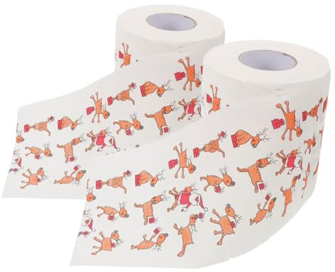 CIYODO 2 Rouleaux Papier Décoratifs Motif de et Renne Décoration de et Accessoire de Table