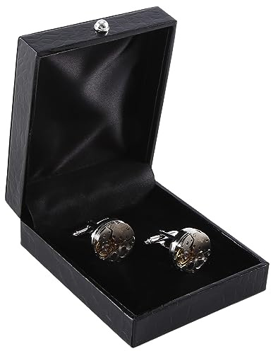PAGJHRFJG 2Pcs Fashion Women Men Mechanical Watch Movement Cufflinks Shirt Sleeve Buttons Aircraft Modeling Cufflinks Parts