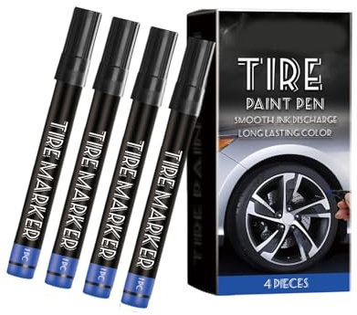 HUAANYA 4 Einheiten Reifenschriftenmarkierungen Ölbasis Farbstifte Verblassen Widerstandsfähiger Ergonomisches Griffdesign Für Motorradwagenfahrräder Reifen Wasserdichtem Reifenmarker Stift