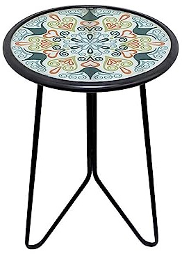 Table d'appoint moderne d'extérieur – Table basse décorative en métal et verre pour jardin, salon, balcon – Table d'appoint élégante pour l'intérieur et l'extérieur