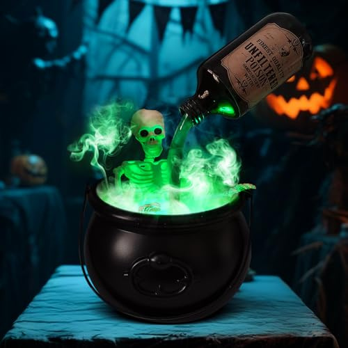 Halloween Witch Bucket, Witches Cauldron for Halloween Party Decorations, Candy Bowl, Black Cauldron Bucket, Plastic Witches Bowl, Horror Home Decoration Supplies